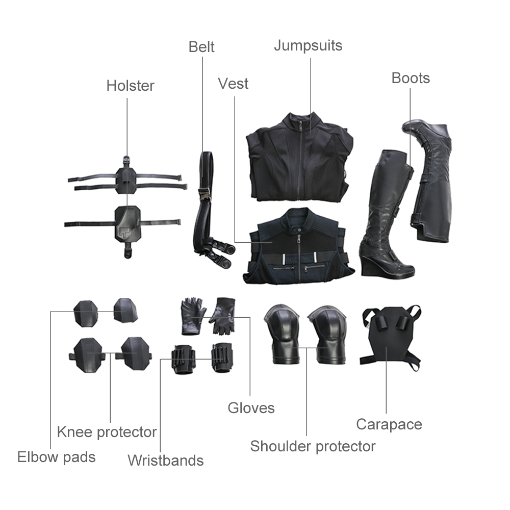 Marvel Movie Avengers 3 :Infinity War Black Widow Natasha Romanoff Outfit Cosplay Costume Whole Set M20170183 