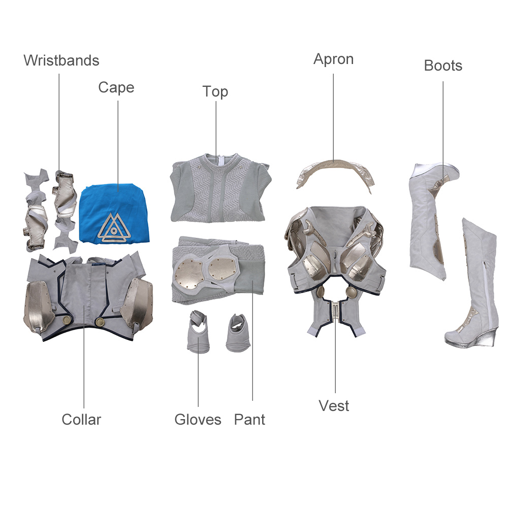 Marvel Movie Thor Ragnarok Valkyrie White War Armor Cosplay Costume  M20170176