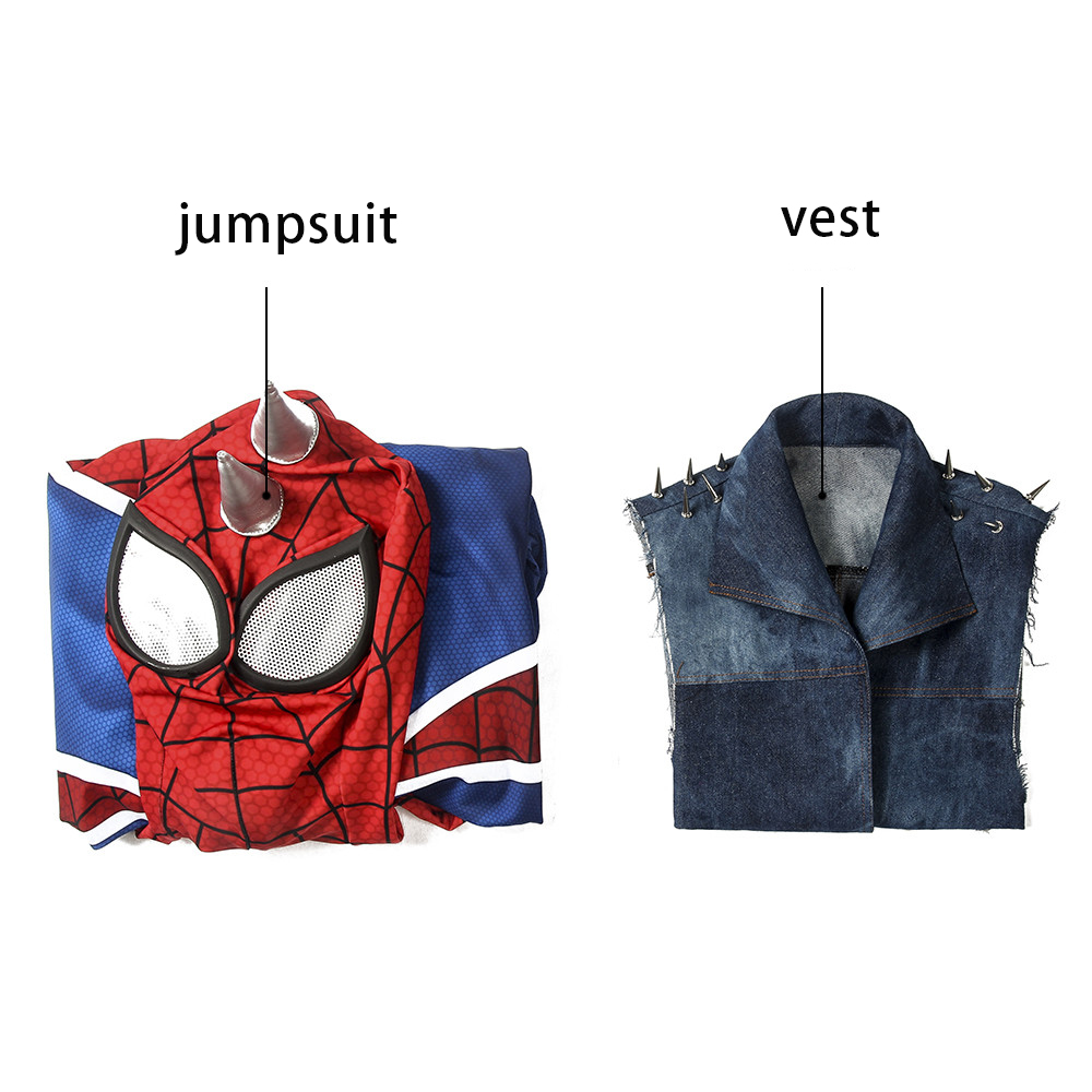 Movie Spider-Man PS4 Punk Rock Cosplay Costume Halloween Costume Sets J4216