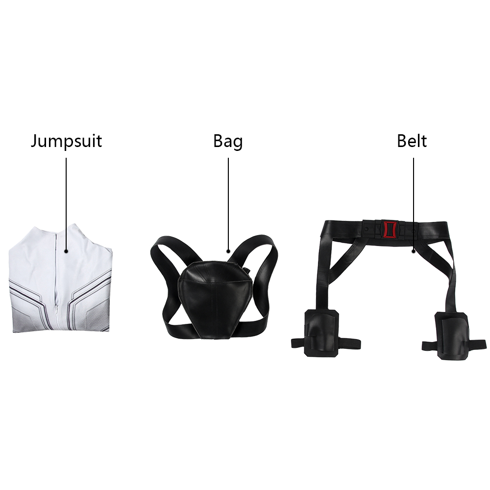 Marvel Movie Black Widow Natasha Romanoff  White suit Cosplay Costume J19046BA