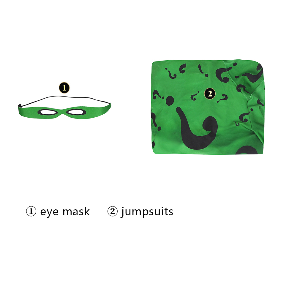 DC Movie Batman Forever Riddler Jim Carrey Cosplay Costume Halloween Costume Sets J21042AA