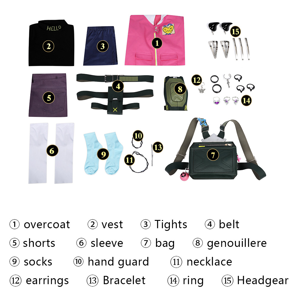 VALORANT CLOVE Pink Cosplay Costume With Backpack