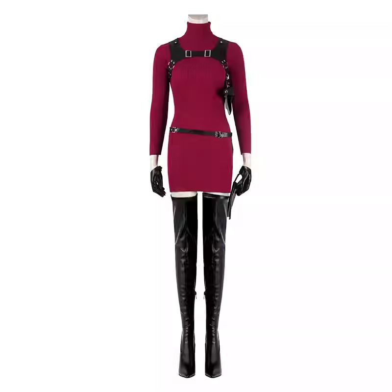 Resident Evil 4 Remake Ada Wong Cosplay Costumes Red Dress