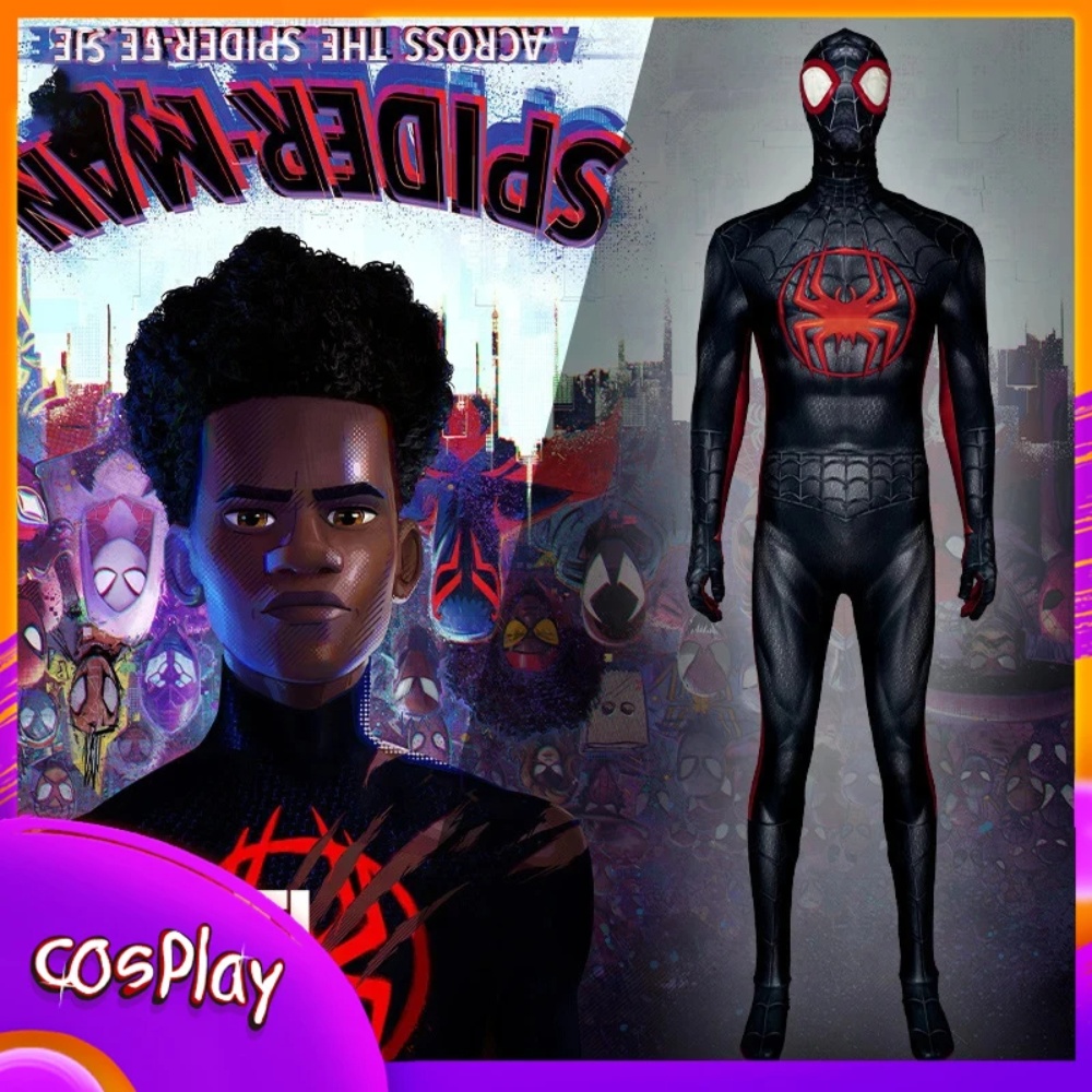 Spider Man Miles Cosplay Costume Superhero Men's JumpsuitKids Adult X-mas Gifts—Marvel Movies