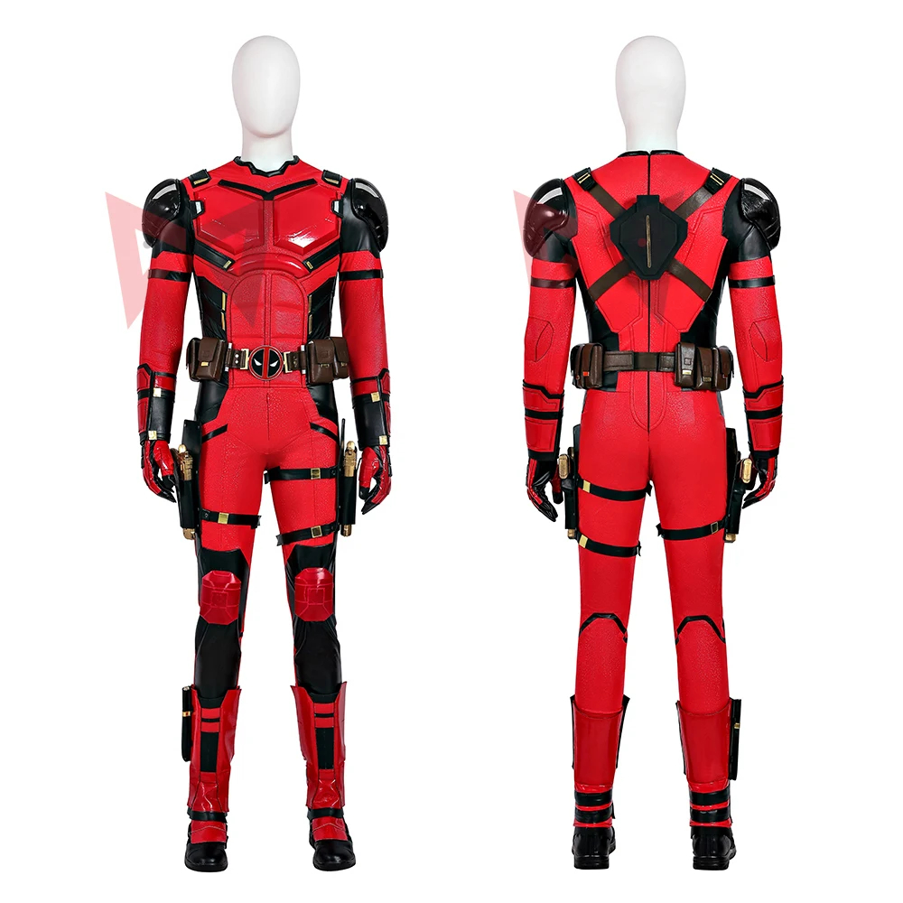 Marvel Movies Wolverineng Cosplay Costume Accessories Red Deadpool Jumpsuit 
