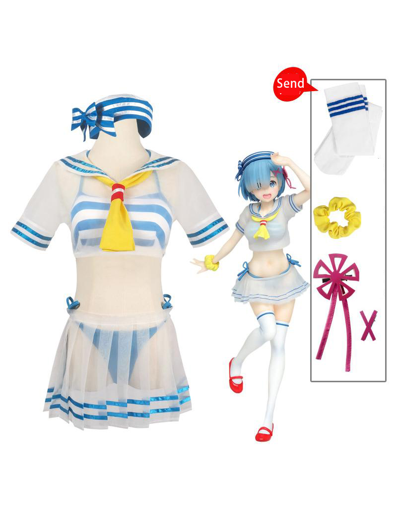 Re: Life In A Different World From Zero Rem swimsuit Cosplay Costume