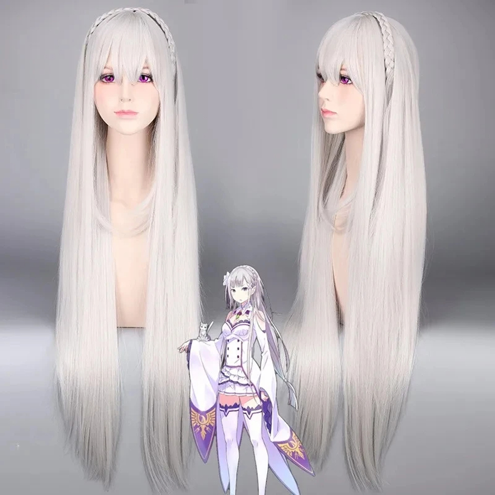 Anime Re: Life In A Different World From Zero Emilia Gray Cosplay Wig 