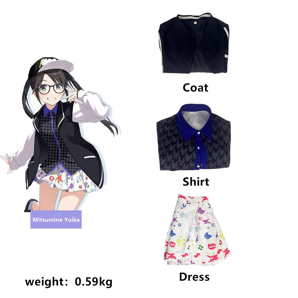 Game The Idolm@Ster Mitsumine Yuika Cosplay Costume Coat Shirt,Dress