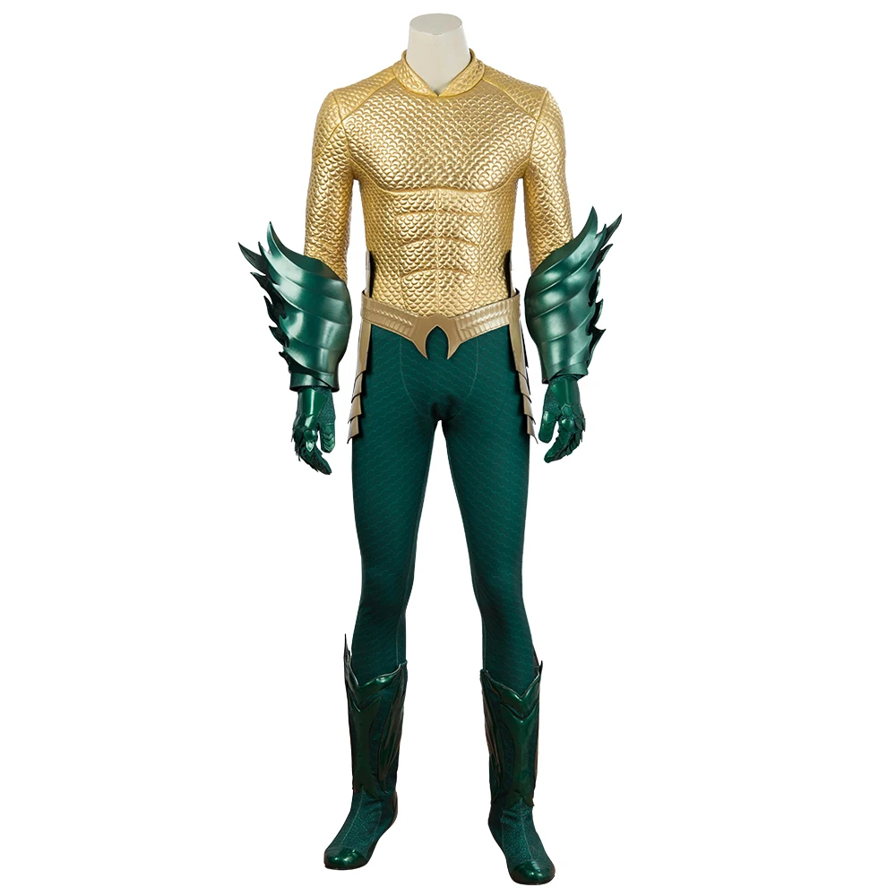 DC Movie Aquaman Arthur Curry Battle Suit Halloween Cosplay Costume Full Set