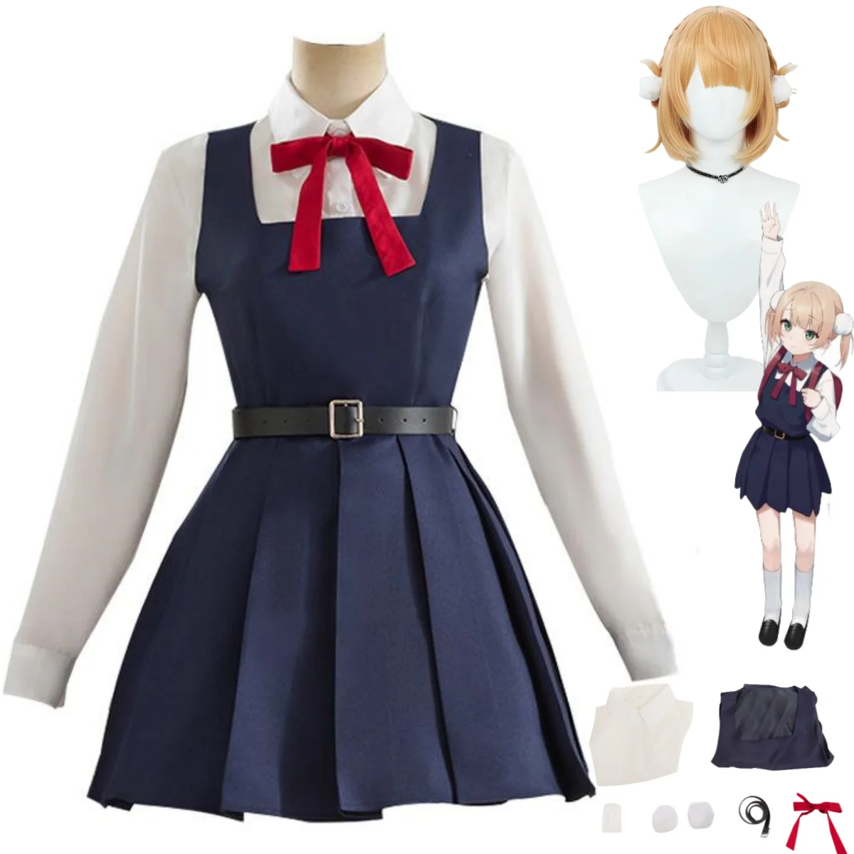 Anime Virtual YouTuber Shigure Ui Cosplay Costume VTuber Wig Japan South Korea JK School Uniforms Woman 