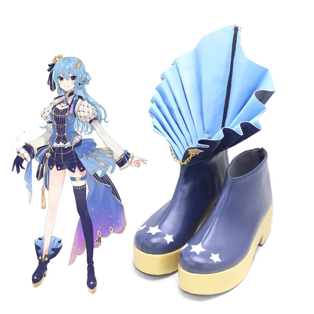 Vtuber Hoshimachi Suisei Cosplay shoes Boots Suisui leather shoes virtual anchor