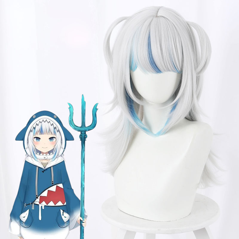  Gawr Gura Carnival Disguise Shark Cosplay Costume for Women Halloween Youtuber Cosplay Set Tail Wigs