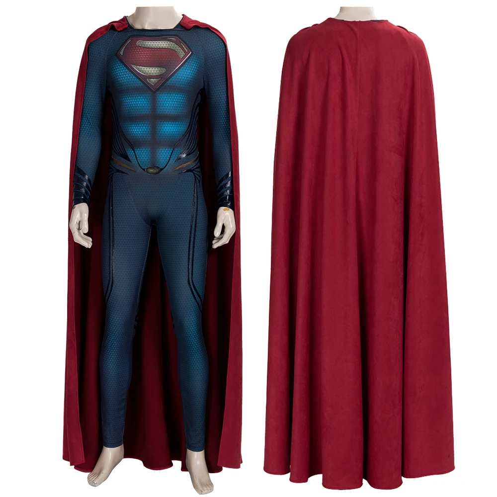 DC Movie-Superman: Man of Steel cosplay jumpsuit with cape