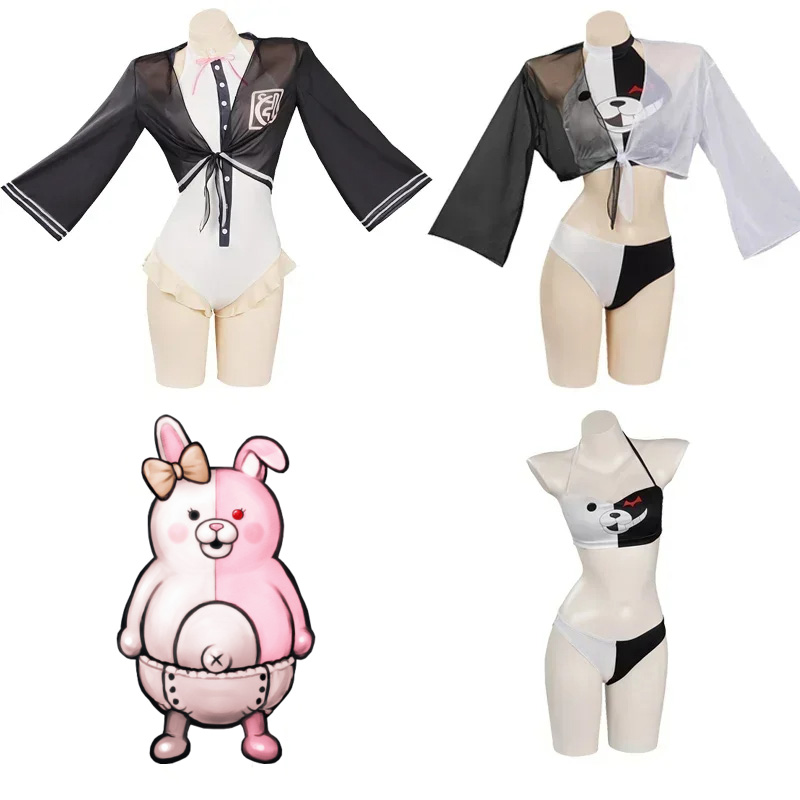 Danganronpa Monomi Cosplay Costume Bikini Swimsuit Jumpsuit Outfits Halloween Carnival Suit Sexy Swimwear 