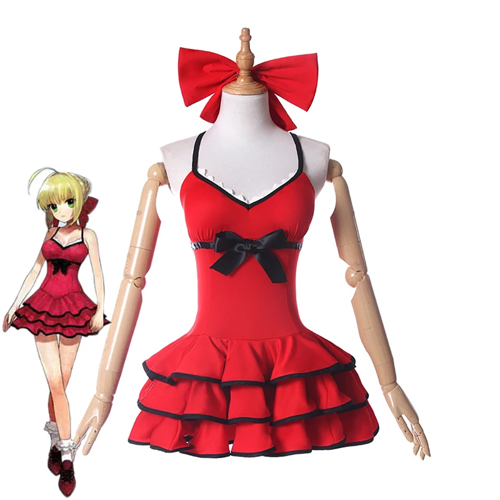 Game Fate/Grand Order Nero Claudius Caesar Augusta Carnival Disguise Fate Red Cosplay Swimsuit