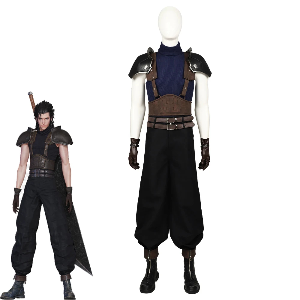 Game Final Fantasy VII Cosplay Zack Fair Costume Men's Top Pants With Accessory Suit Shoes