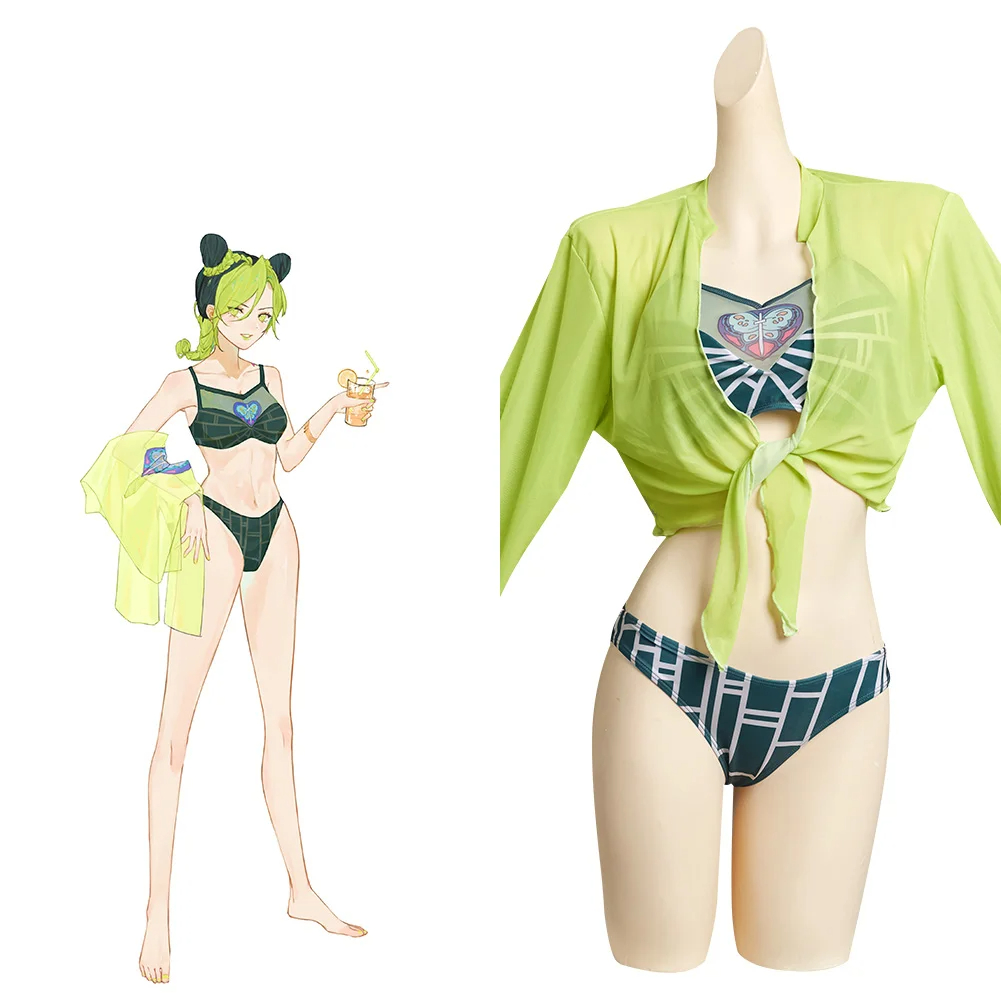 JoJo‘s Bizarre Adventure Jolyne Cujoh Cosplay Costume Outfits Halloween Carnival Suit Swimsuit