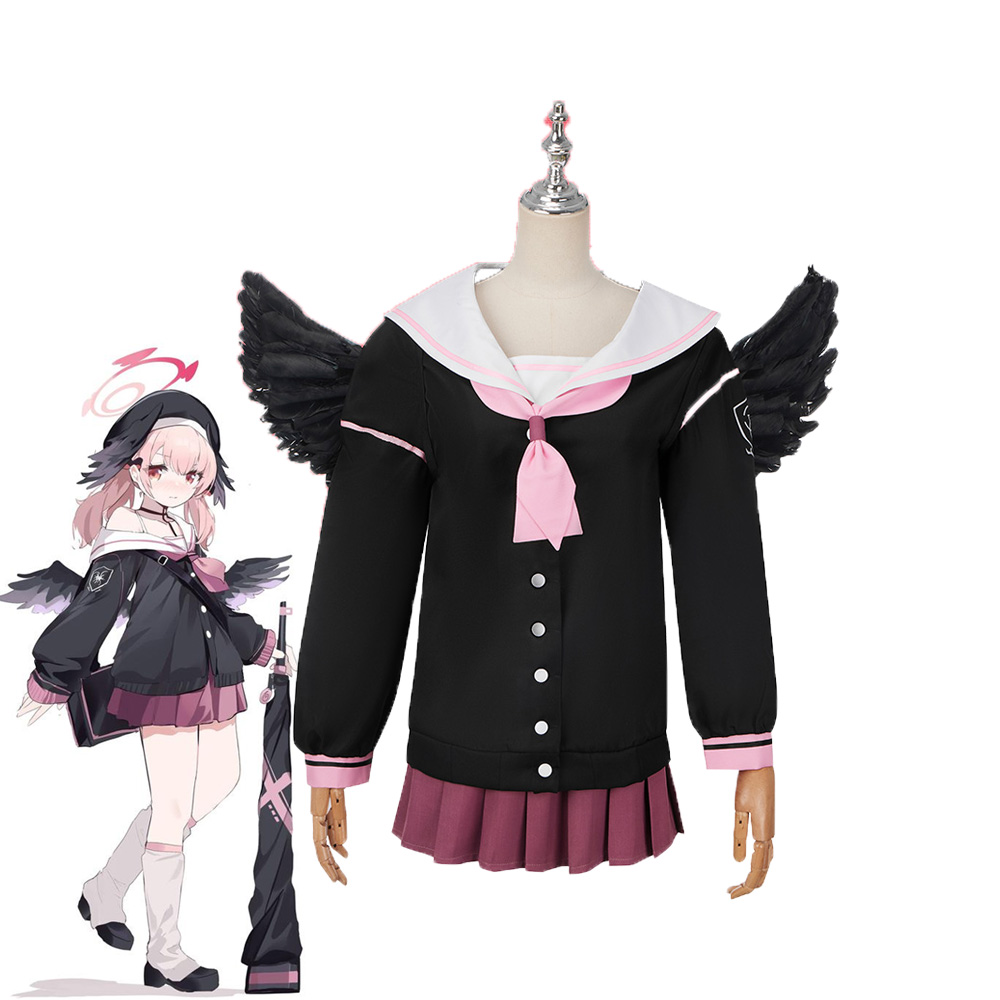 Blue Archive Shimoe Koharu Cosplay Costume Sailor Dress with Wings Halloween Party
