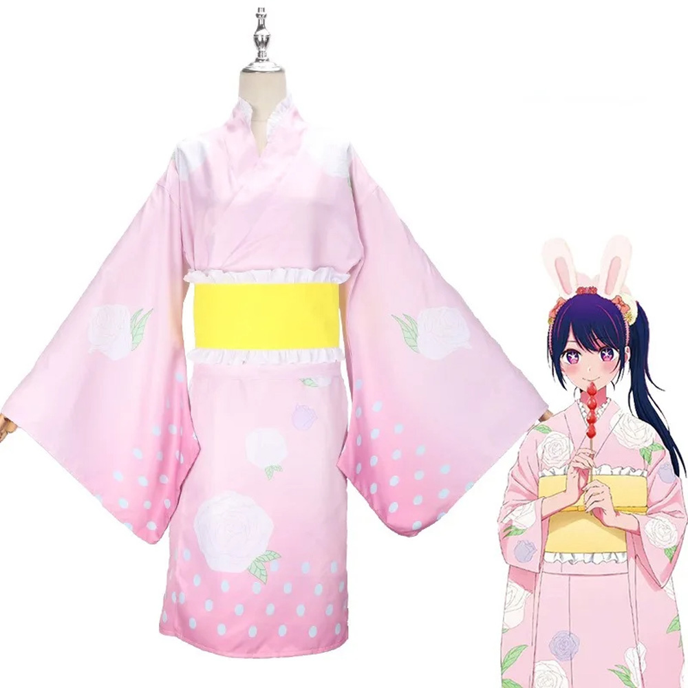 Anime OSHI NO KO COS Hoshino Ai B Cosplay Costume Kimono Waist Wrap