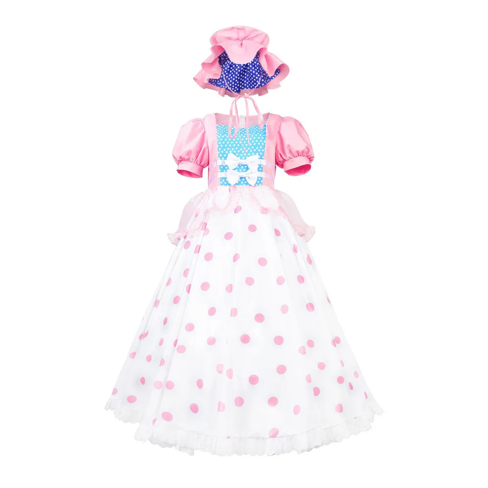 Anime Movie Toy story 4 Bo Peep Cosplay Costume Full Sets Wave Point Dress Uniforms