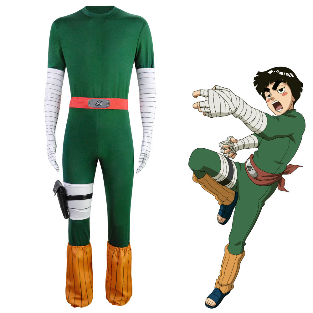Anime Naruto Rock Lee Cosplay Costume Jumpsuit Outfits Halloween Carnival Suit