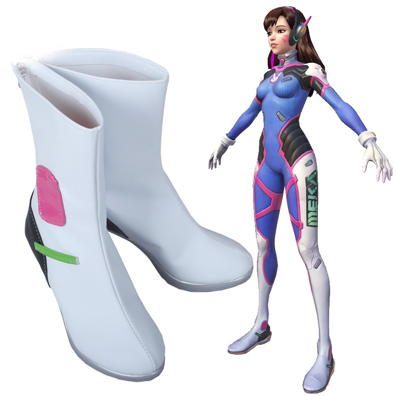 Game Overwatch D.Va Hana Song Suit Leotard Cosplay Shoes Boots