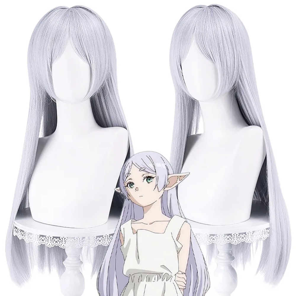Anime Frieren: Beyond Journey's End Cos Frieren  Cosplay Wig Silver Long Straight Hair 70cm Stage Play Accessories