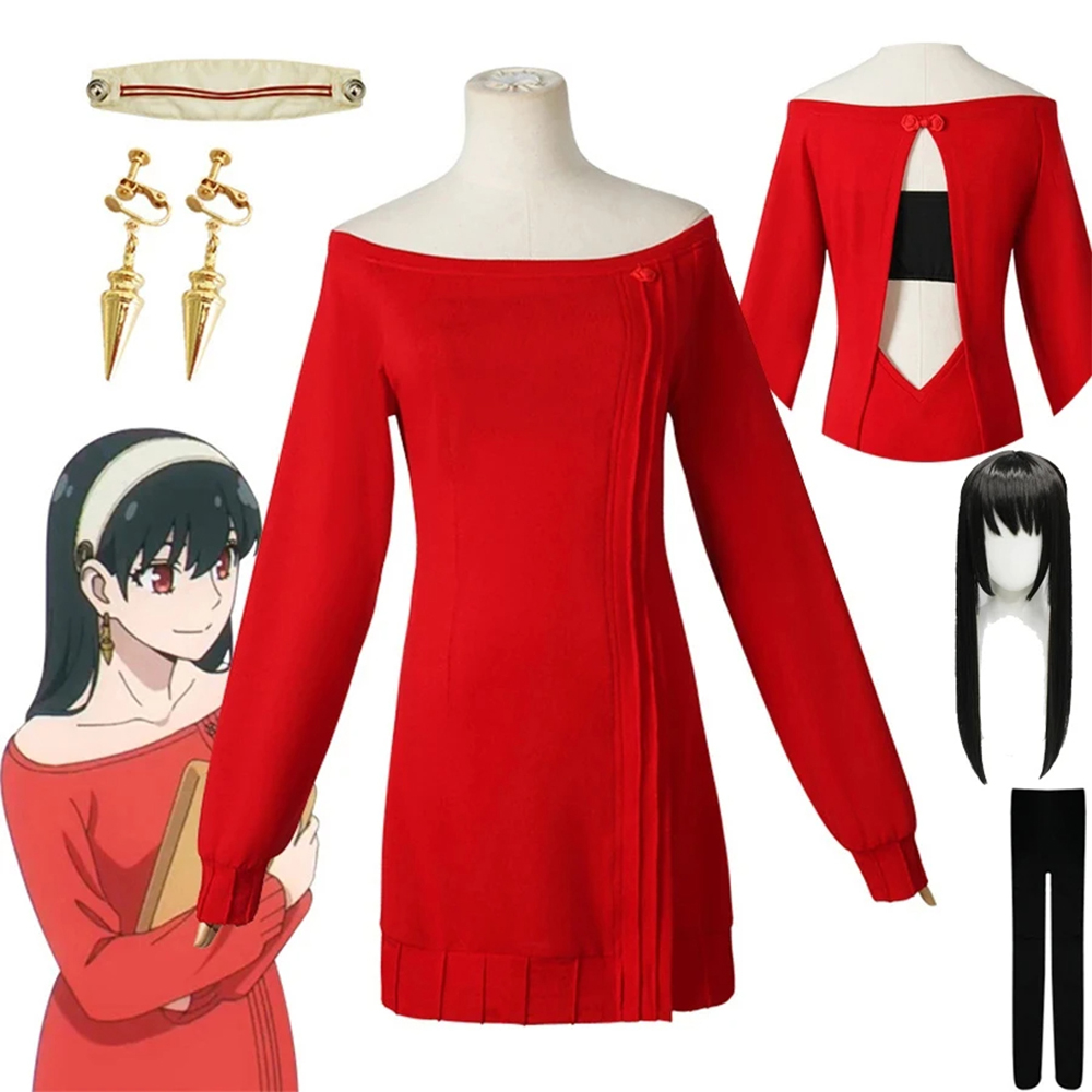 【ready for ship】SPY×FAMILY Yor Forger Cosplay Costume / Famliy Red Sweater