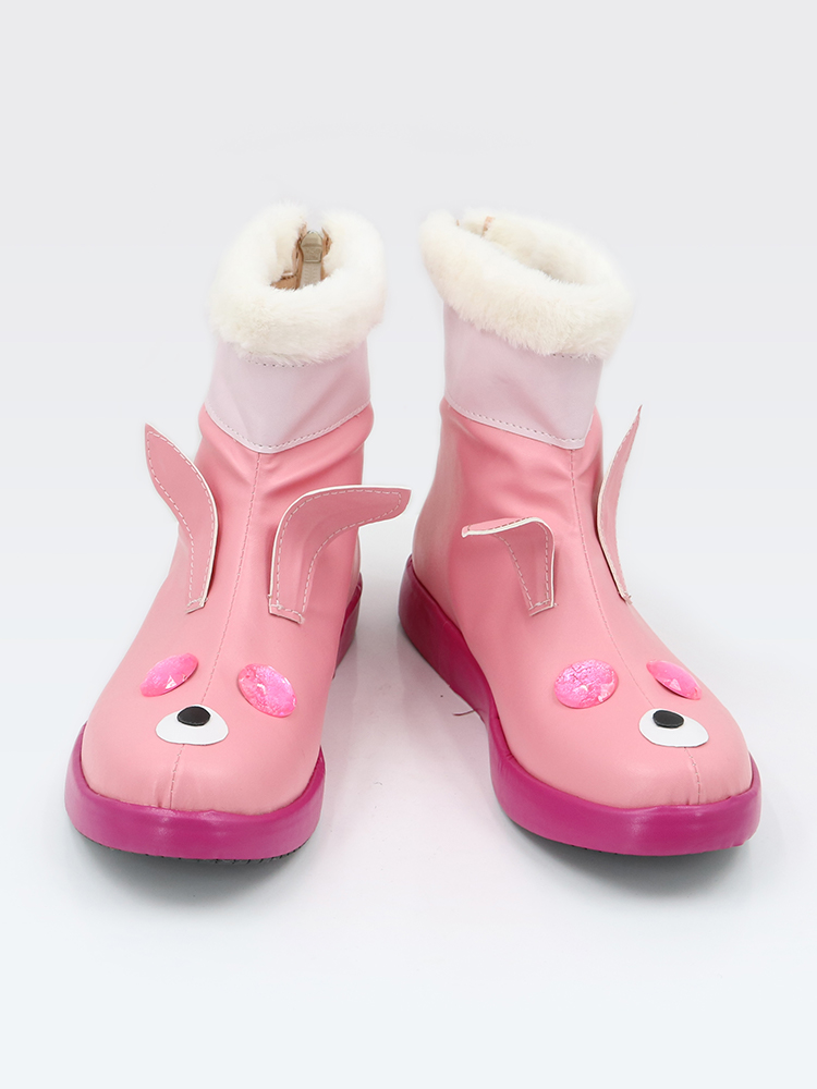 Game Princess Connect! Re:Dive Mimi Akane Pink Cosplay Shoes , Remark Calf Circumference +Boots Height