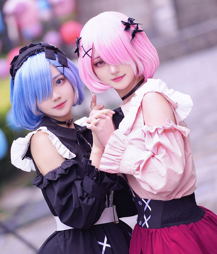 Anime Re: Life In A Different World From Zero Rem Ram Black Cosplay Costume Lolita