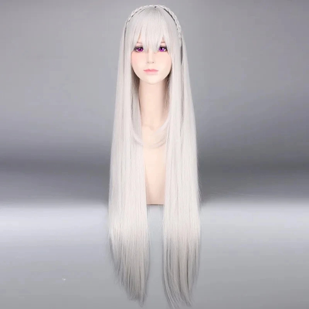 Anime Re: Life In A Different World From Zero Emilia Gray Cosplay Wig 