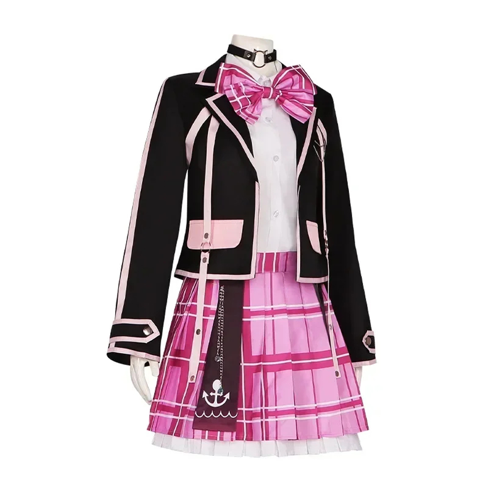 Virtual YouTuber Minato Aqua Cosplay Costume, Vtuber Aqua JK Uniform Skirt, Virtual Halloween Performance Costumes