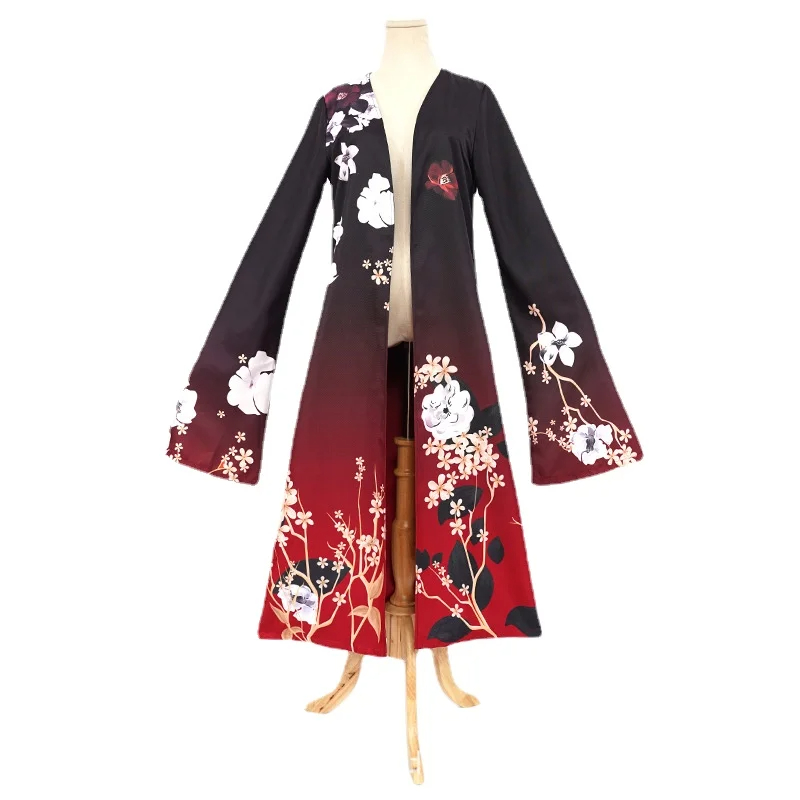 Anime Virtual YouTuber Vox Akuma Cosplay Costume Daddy NIJISANJI Wig Gradient Color Printing Cloak Cape Man Woman Halloween Suit