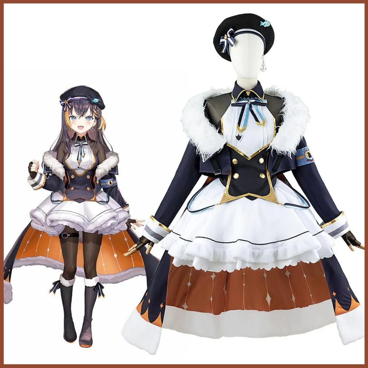 Anime virtual YouTuber Petra Gurin carnival costume wig dress cape woman set for christmas