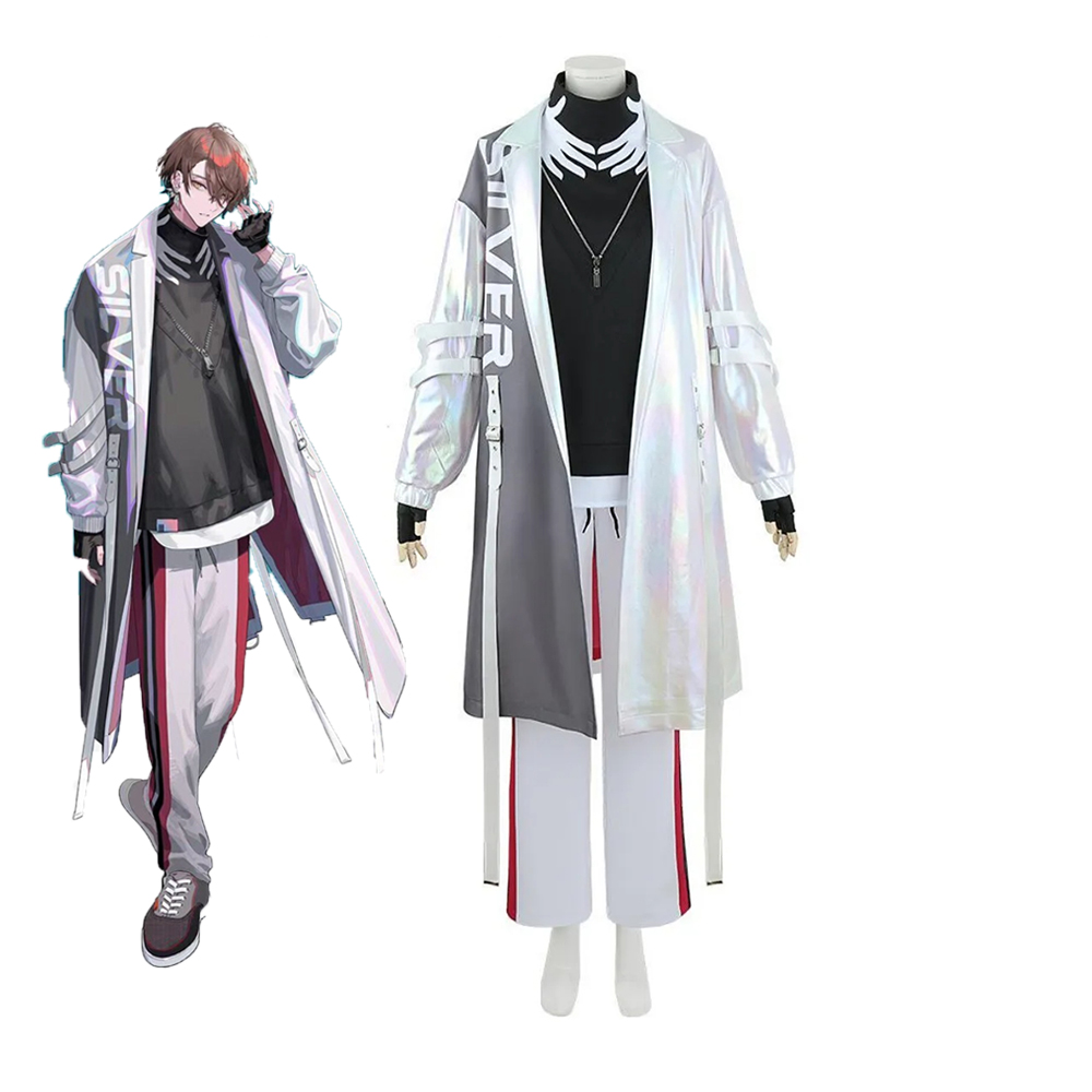 Anime Virtual YouTuber Kagami Hayato Cosplay Costume Wig Illusory Color Coat Man Woman Halloween 