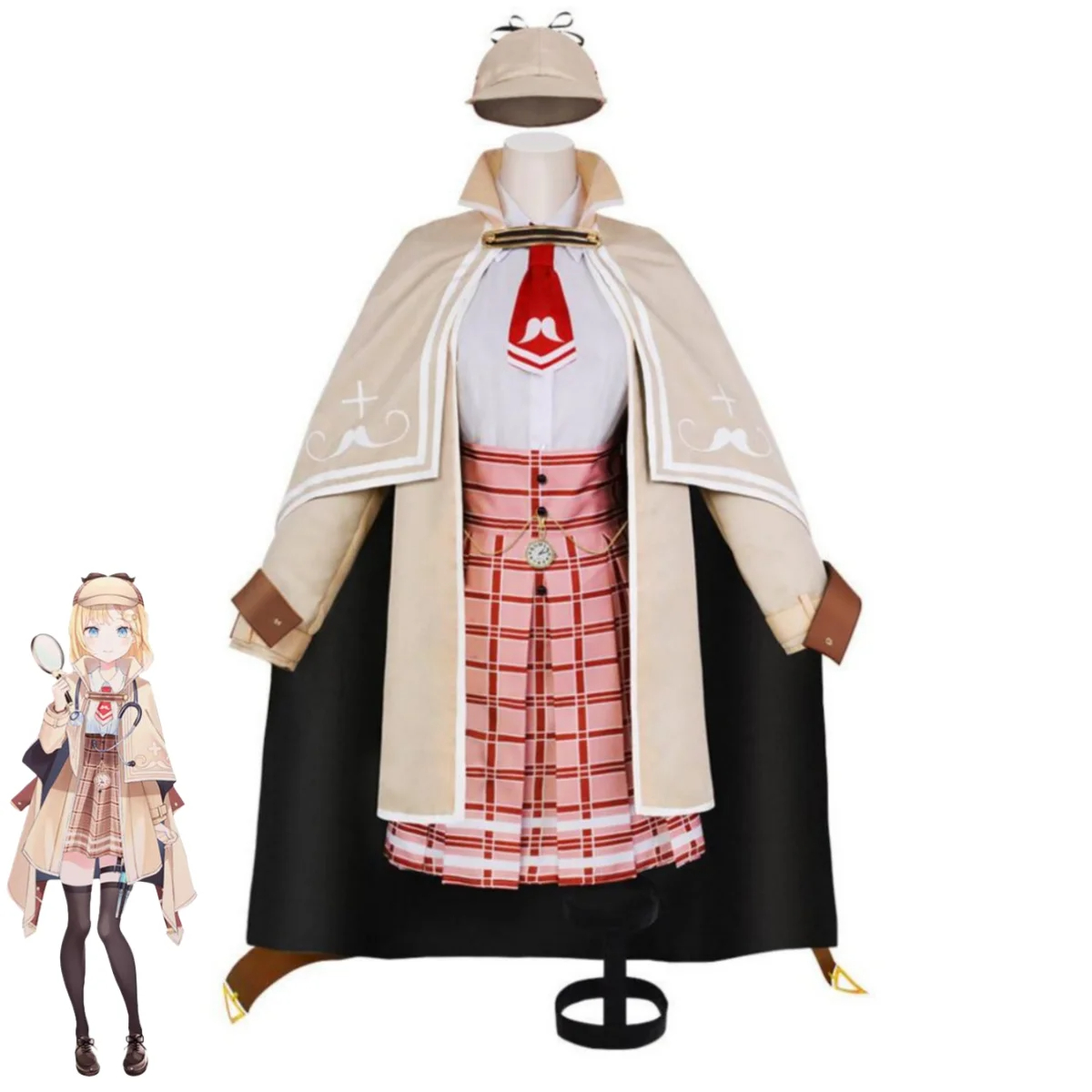 Anime virtual YouTuber Watson Amelia Ame Cosplay costume wig woman beautiful suit