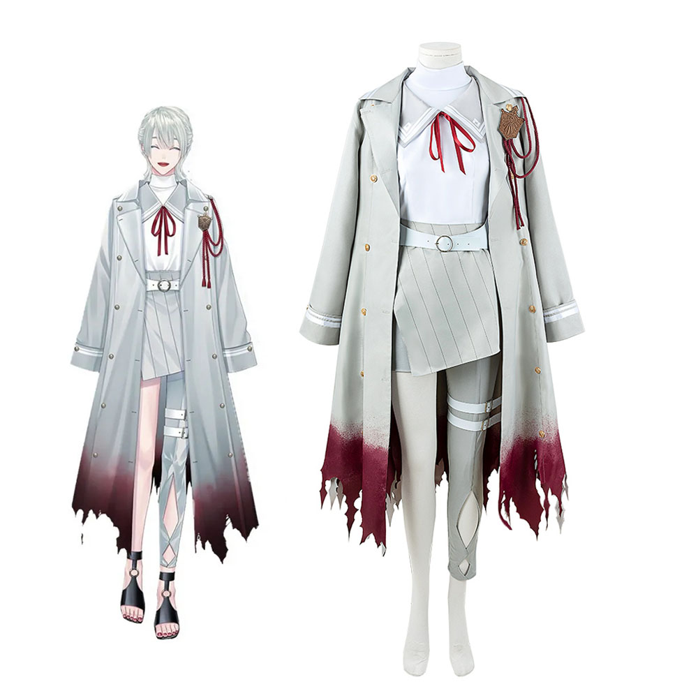Anime Virtual YouTuber Genzuki Tojiro Carnival Disguise Windbreaker Cosplay Costume Wig Uniform Set 