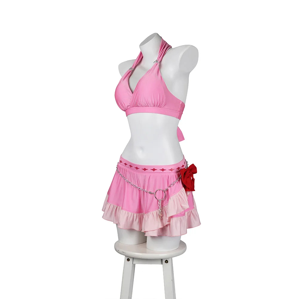 Aerith Gainsborough Cosplay Swimsuit Bikini Costume Final Fantasy Women Girls Disguise Clothing Halloween Carnival Suit