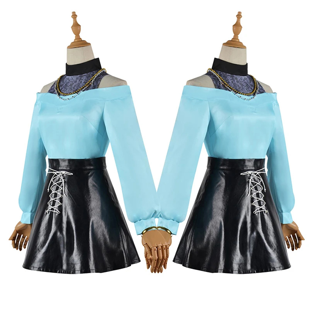 Oshi No Ko Mem Cho Cosplay Costume Blue Dress Outfit Skirt