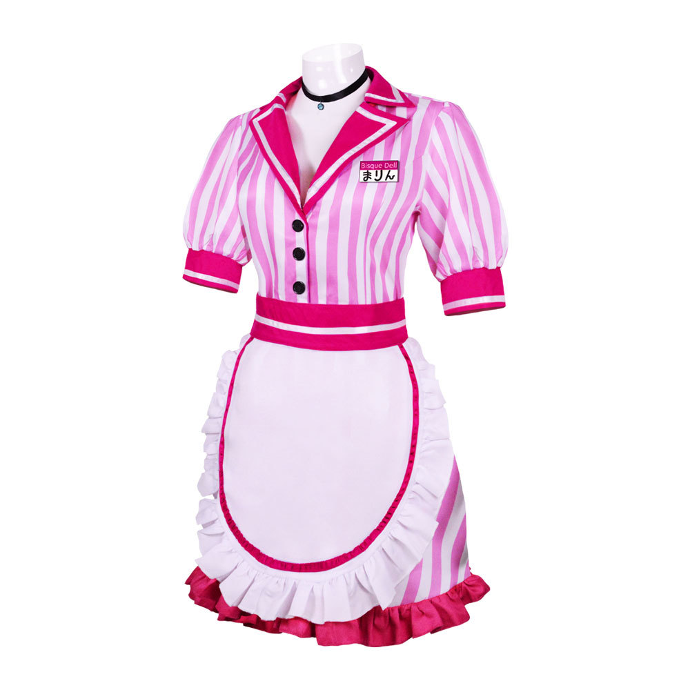 Anime My Dress Up Darling Marin Kitagawa Cosplay Costume Cute Lolita Girls Pink Striped Dress