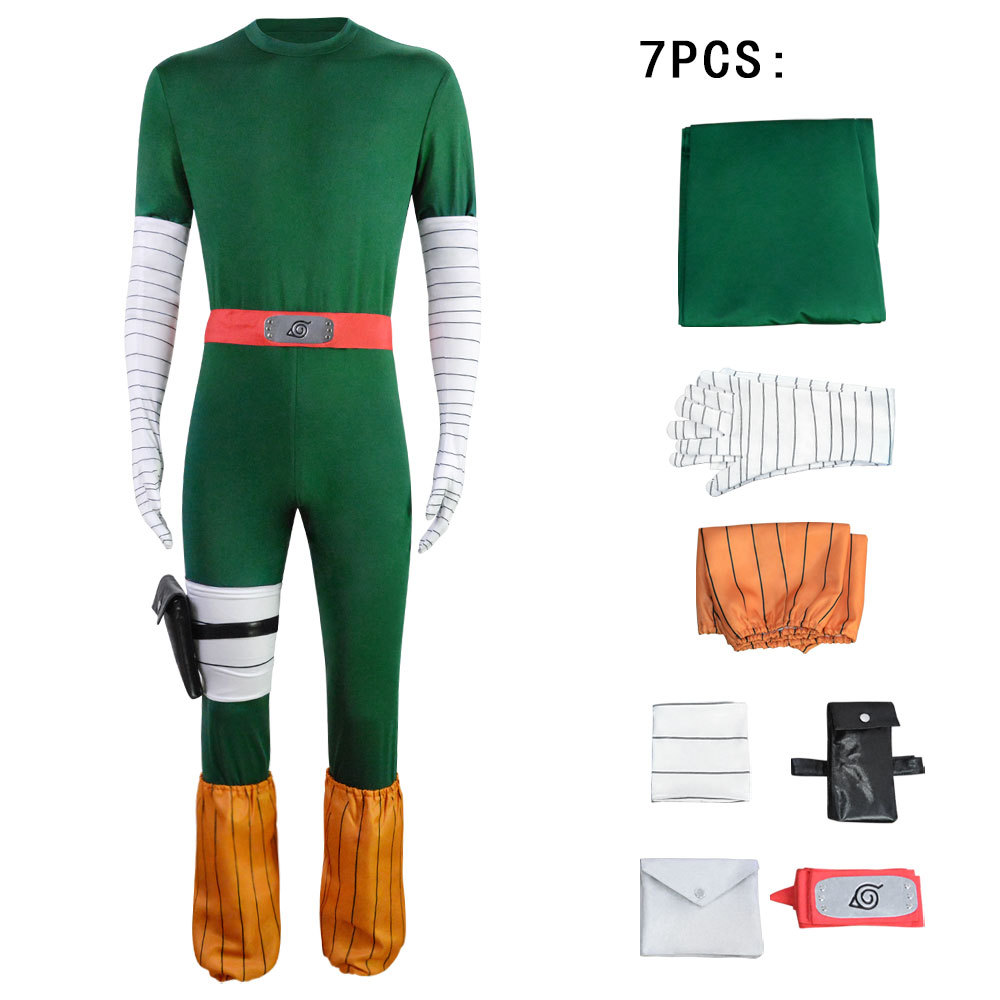 Anime Naruto Rock Lee Cosplay Costume Jumpsuit Outfits Halloween Carnival Suit