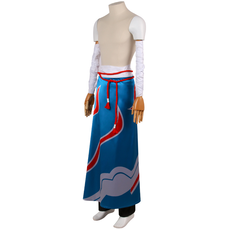 Game LOL The Unforgotten Yone Game Cosplay Costume Wig Anime Pants Blue Printed Skirt Halloween Carnival Party Costume DAX