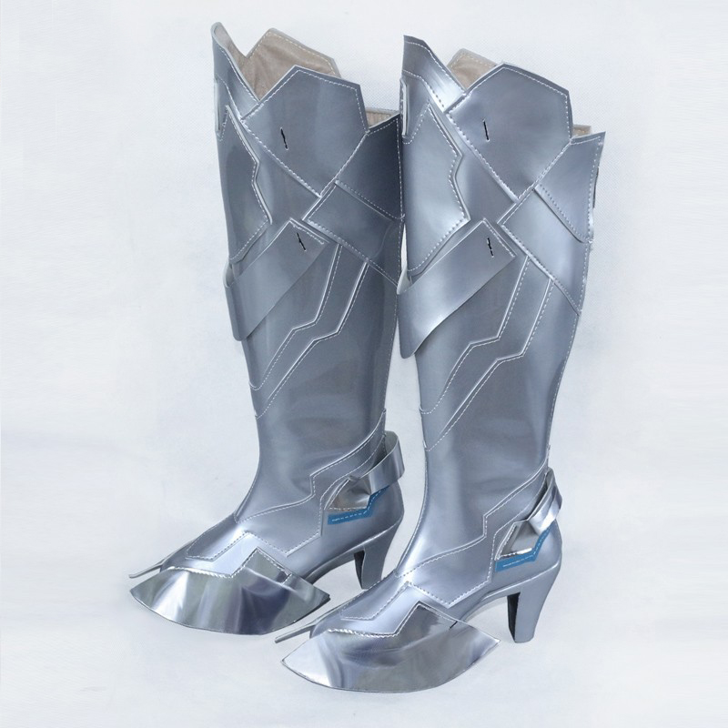 Overwatch Shimada Hanzo Silver High Heels Game Cosplay Shoes Boots  
