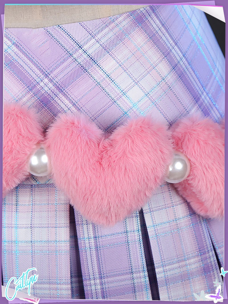 Game League of Legends Caitlyn Cosplay Cosutme Women Purple Lovely Uniform