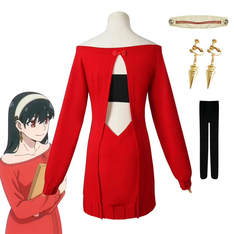 【ready for ship】SPY×FAMILY Yor Forger Cosplay Costume / Famliy Red Sweater