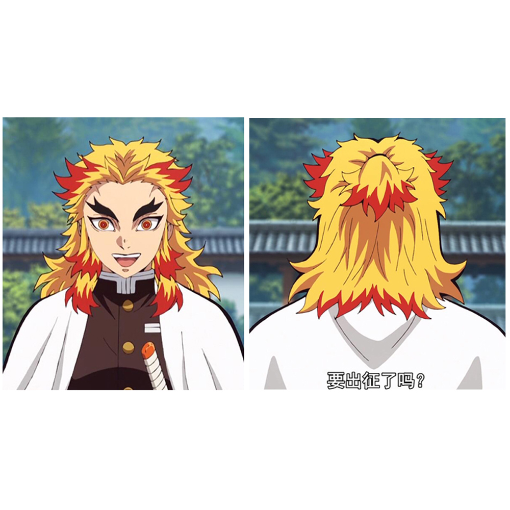 【Ready for ship】Demon Slayer: Kimetsu No Yaiba Cosplay Rengoku Kyoujurou Orange Cosplay Wigs