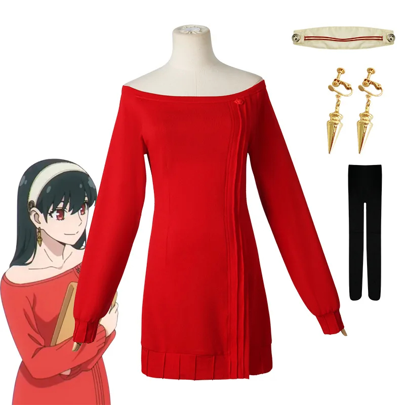 【ready for ship】SPY×FAMILY Yor Forger Cosplay Costume / Famliy Red Sweater