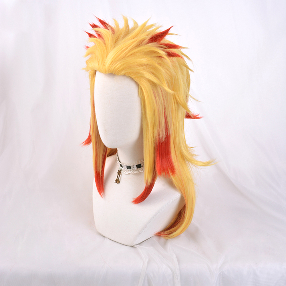 【Ready for ship】Demon Slayer: Kimetsu No Yaiba Cosplay Rengoku Kyoujurou Orange Cosplay Wigs