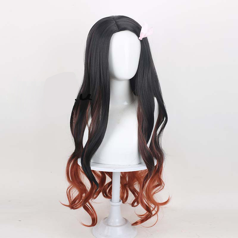 Kimetsu no Yaiba Kimono Suit Kamado Nezuko Cosplay Halloween Costume + Wig