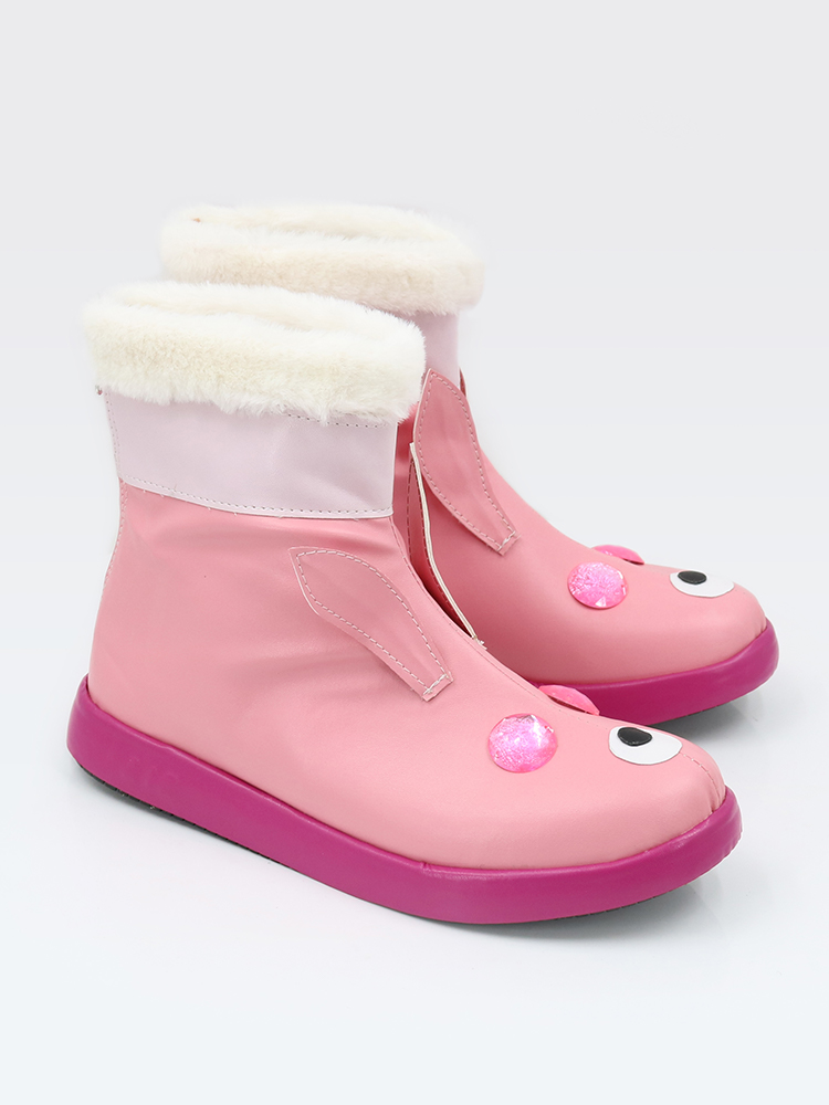 Game Princess Connect! Re:Dive Mimi Akane Pink Cosplay Shoes , Remark Calf Circumference +Boots Height